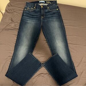 7 For All Mankind Kimmie Straight Leg Women's Deep Indigo Jeans Size 27 Tall